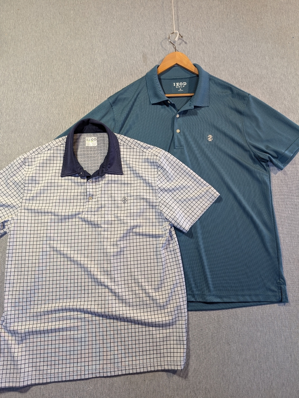 Izod Golf Lot Of 2 Polo Shirts Men's XL Blue White
